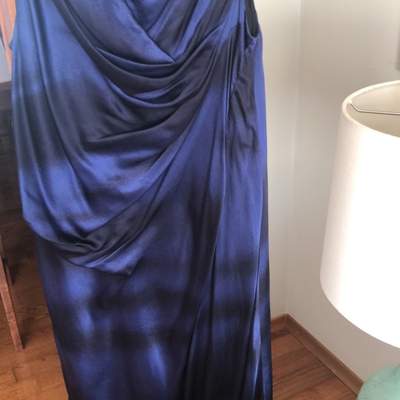 Stills Blue Silk Cowl Neck Bubble Hem Dress - Picture 5 of 10